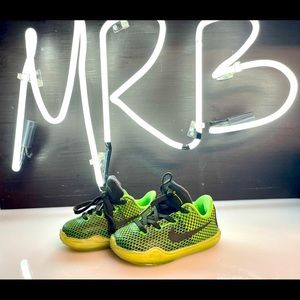 Nike Kobe 10 X 726069-333 Poison Green Grinch Toddler Boy 5c